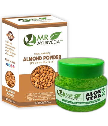 MR Ayurveda Aloe Vera Gel & Almond Powder Hair Scalp Treatment 200 g Pack of 2