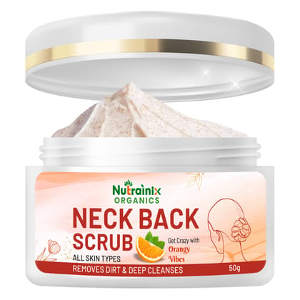 Nutrainix Organics Neck Back Glow Scrub, Brightening Exfoliator for Silky, Radiant Skin for All Skin Types - 50g Nutrainix Organics Neck Back Glow Scrub, Brightening Exfoliator for Silky, Radiant Skin for All Skin Types - 50g