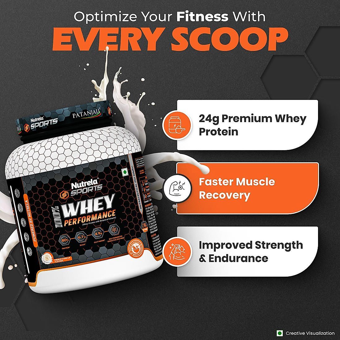 Nutrela Sports 100% Whey Performance - 2Kg French Vanilla