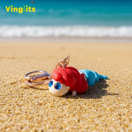 Vinglits Fantasy Shelf 3D Printed Keychains – Articulated Animal Toys, Pocket-Friendly Keyrings, Stress Relief Desk Toys for Kids & Adults, Collectible Accessories (Mermaid- Nina, Medium)