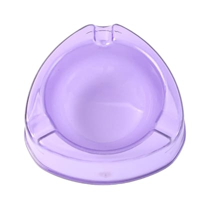 Sykul Transparent Purple Plastic Ashtray  Unbreakable Heat-Resistant Ash Tray with 3 Grooves | Stylish Purple Color Round Triangle Design for Home, Office & Outdoor Use(1 Pc)