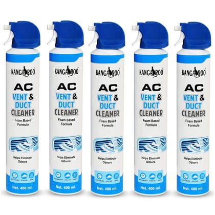 Kangaroo® Car AC Vent & Duct Cleaner Odor Neutralizer Spray Form with Long Nosal Pipe for Effective Cleaning 400 ml - Pack of 5 Kangaroo® Car AC Vent & Duct Cleaner Odor Neutralizer Spray Form with Long Nosal Pipe for Effective Cleaning 400 ml - Pack of 