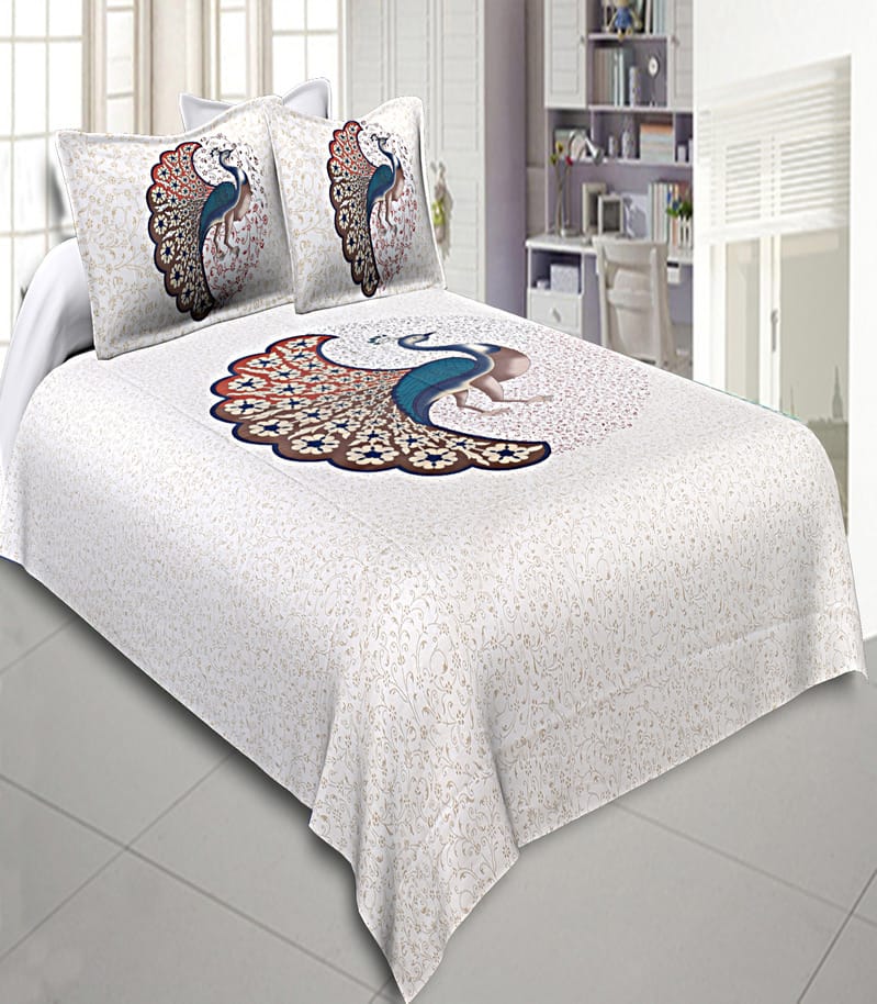 Royal Peacock Cotton Bedsheet Set