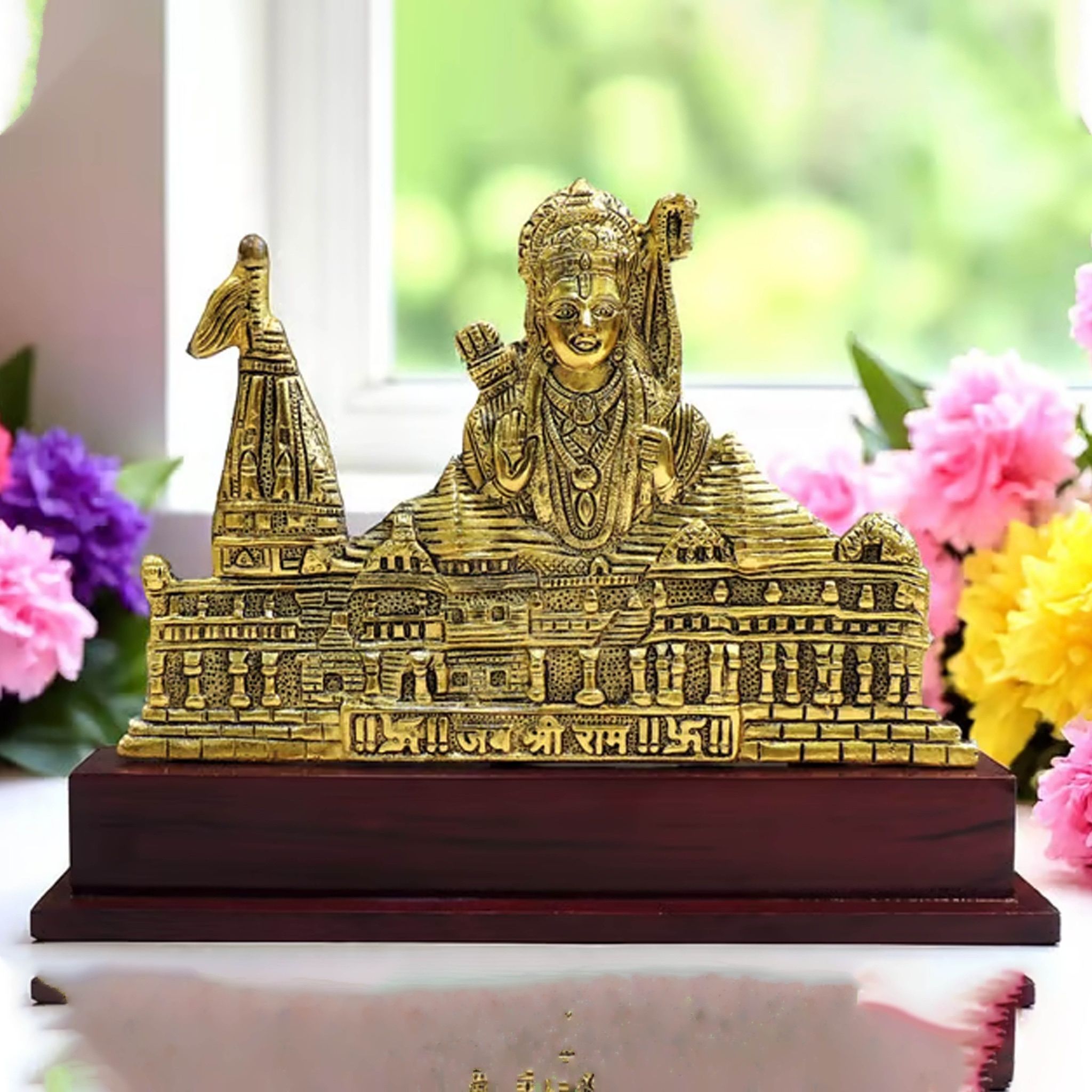 Aluminium Showpiece Ram Ji Ayodhya Mandir, Height : 9.3 Inch (ASMAS470 A)