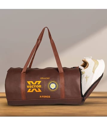 Vector X Faux Leather Brown 26 Ltrs Gym Bag