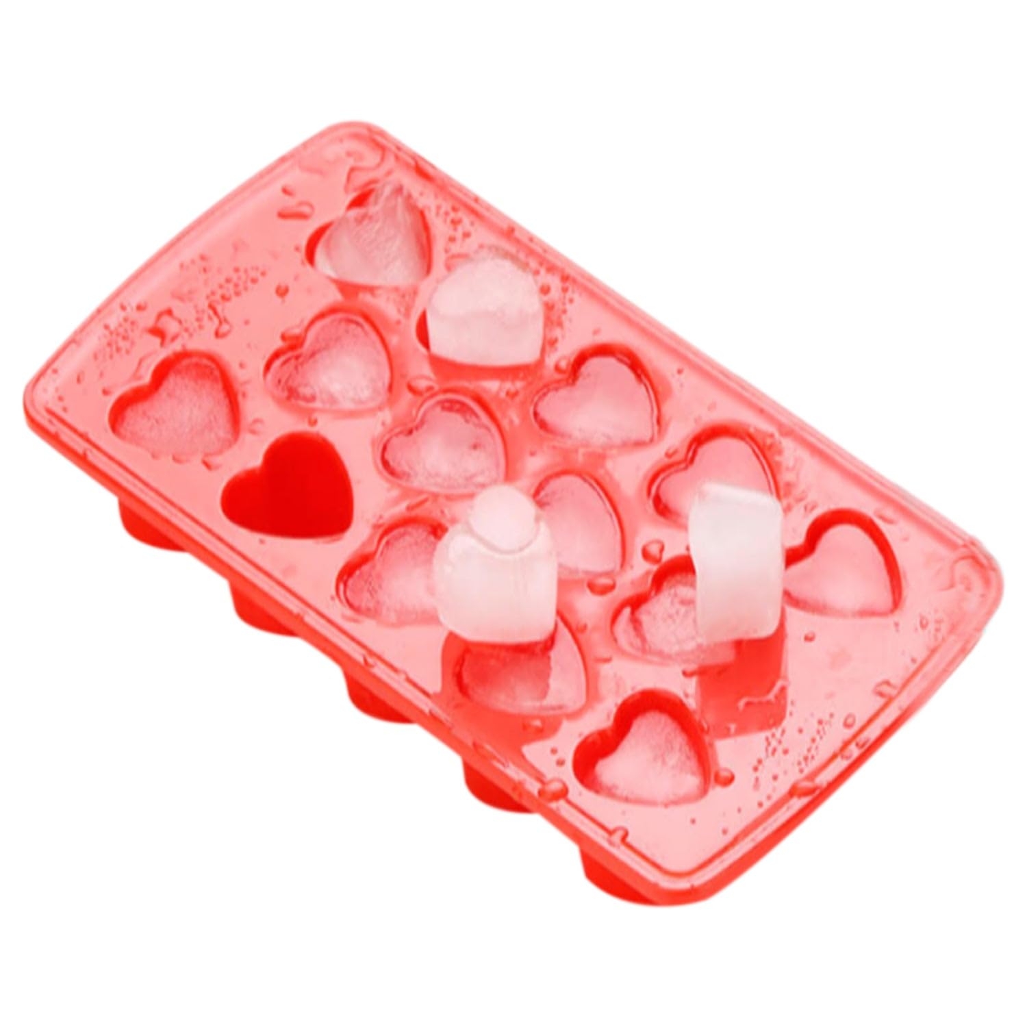 DHRUVINSRI Heart-Shaped Ice Cube Tray: Fun and Easy-to-Use Silicone Tray for Stylish Drinks and Party Decor