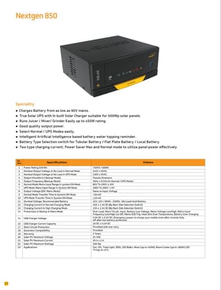 V-Guard Nextgen 850 Solar UPS (750VA / 600W) | True Solar UPS with Built-In Solar Charger | Reliable Power Backup