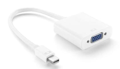 Mini (DP) DisplayPort (M) to VGA (F) Adapter Compatible with Computer, Desktop, Laptop, PC, Monitor, Projector, HDTV-White