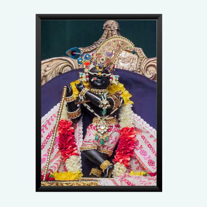 NOKKES Radha Raman ji Vrindavan Radha Raman Thakur Ji Photo Frames Religious Photo frame 5X7 Inch Photo Frame_QWW85