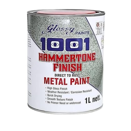 1001 H.Q Coatings Hammertone High-Gloss Paint | Ideal for Metal Almirahs, Pipes, Machinery, Coolers, Steel Cupboards, & Woods & More | 1ltr - Blue