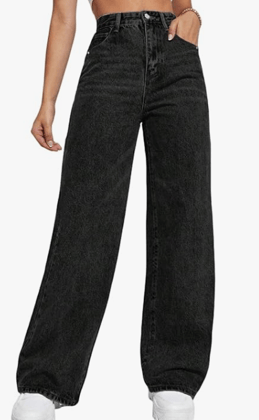 Women's High Waisted Wide Leg Jeans  Baggy Denim Pants, Loose Fit Casual Straight Leg Pant for Girls