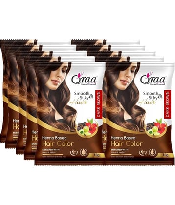 Qraa Hair Color Henna Herbal Semi Permanent Hair Color 100 g Dark Brown