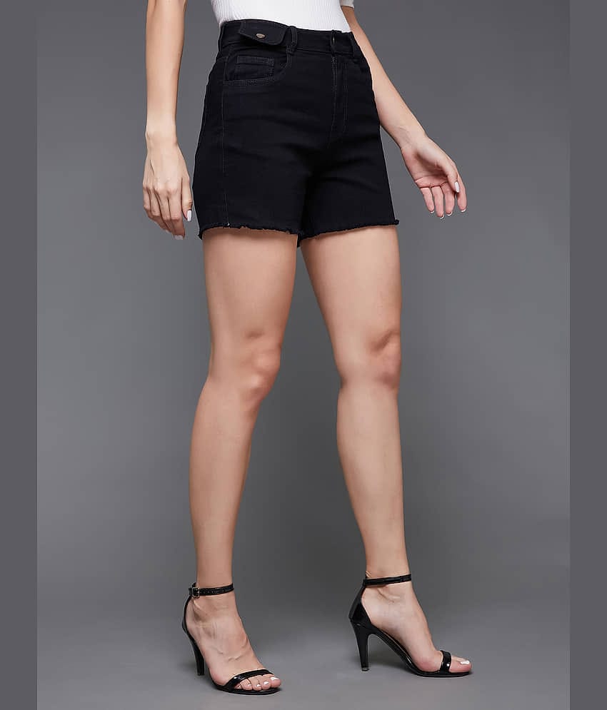 Miss Chase Denim Hot Pants - Black