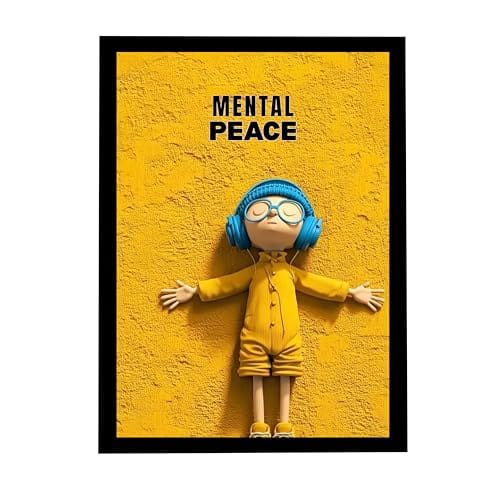 Decor – “Mental Peace” Motivational Poster Frame | Aesthetic Modern Wall Art for Bedroom, Living Room, Office &