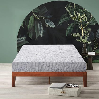 SLEEPSPA Nirvana Bamboo Fabric with HerbFRESH Technology 7 Zone 4 Inch Queen Size Mattress | 11 Years Warranty | Medium Soft | Natural Pure Latex Foam Mattress (72x60x4,Queen Size Mattress, White)