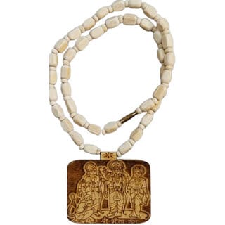 Bageshwar Dham Tulsi Mala Ram Darbar Wood Locket 100% Original Beads Wood Chain Beads Wood Necklace