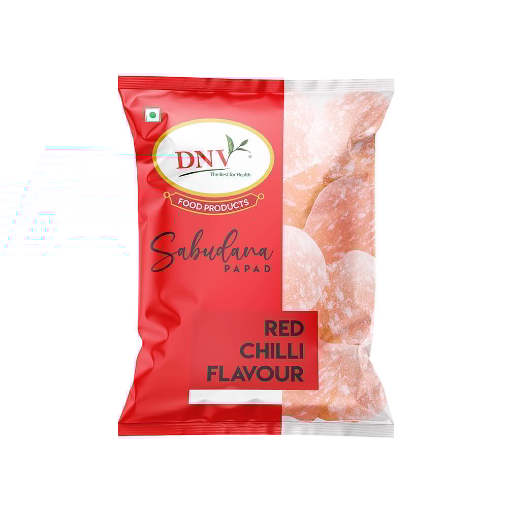 DNV Foods Red Chilly Sabudana Papad, 70 gm