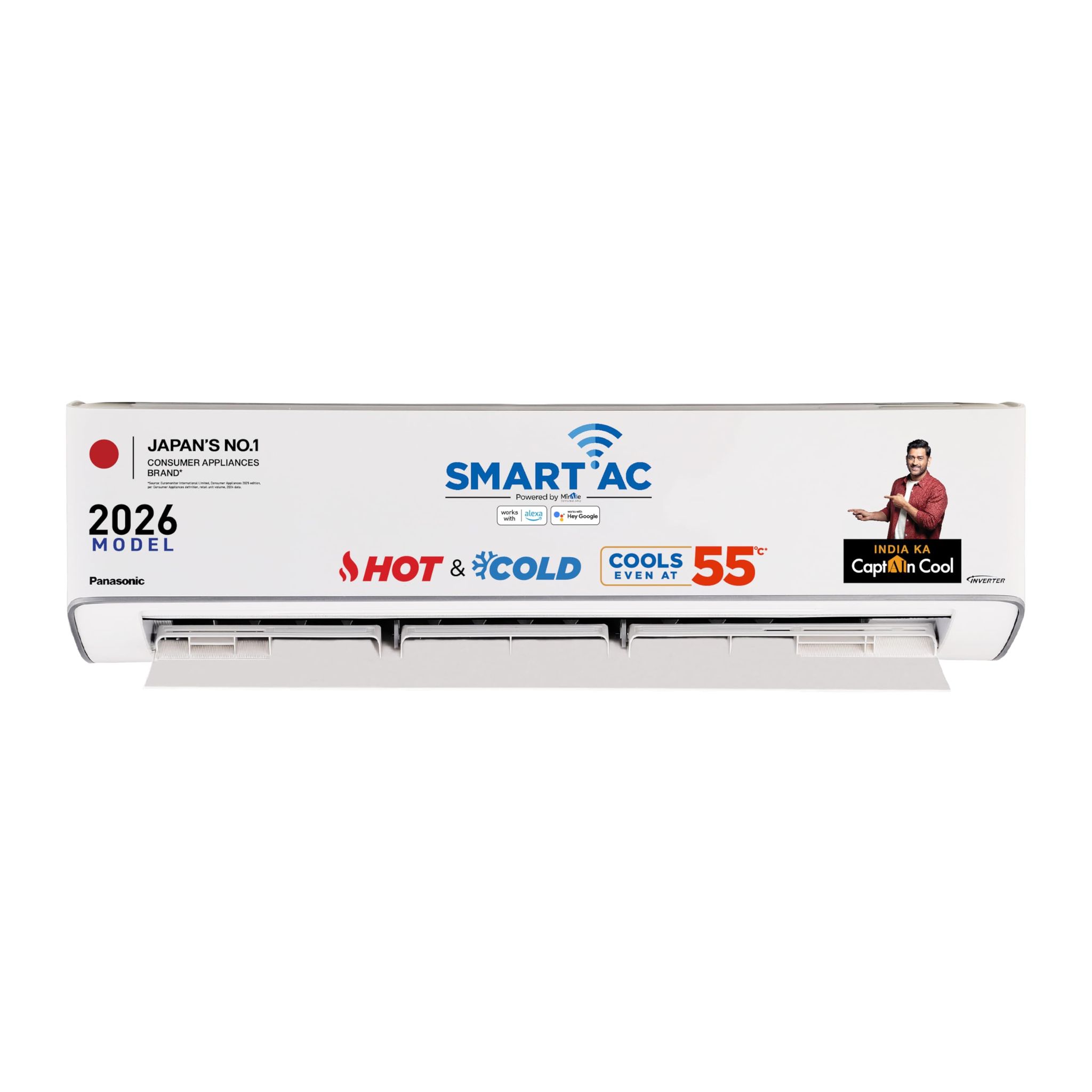 Panasonic 2.0 Ton 3 Star, New star rated, Hot & Cold Wi-Fi Inverter Smart Split AC (Matter/MirAIe, AI, -10~55C Oper., Copper Condenser, 8in1 Convertible, 4-Way, PM 0.1 Filter, CS/CU-EZ24CKYFM,White) Panasonic 2.0 Ton 3 Star, New star rated, Hot & Cold Wi