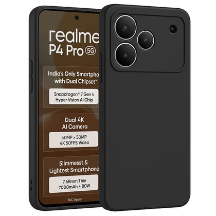 V3Deals Back Cover for Realme P4 Pro 5G | Soft Matte Silicone Finish | Camera Bump Protection | Slim Fit Shockproof Case for Realme P4 Pro | Durable & Lightweight Design