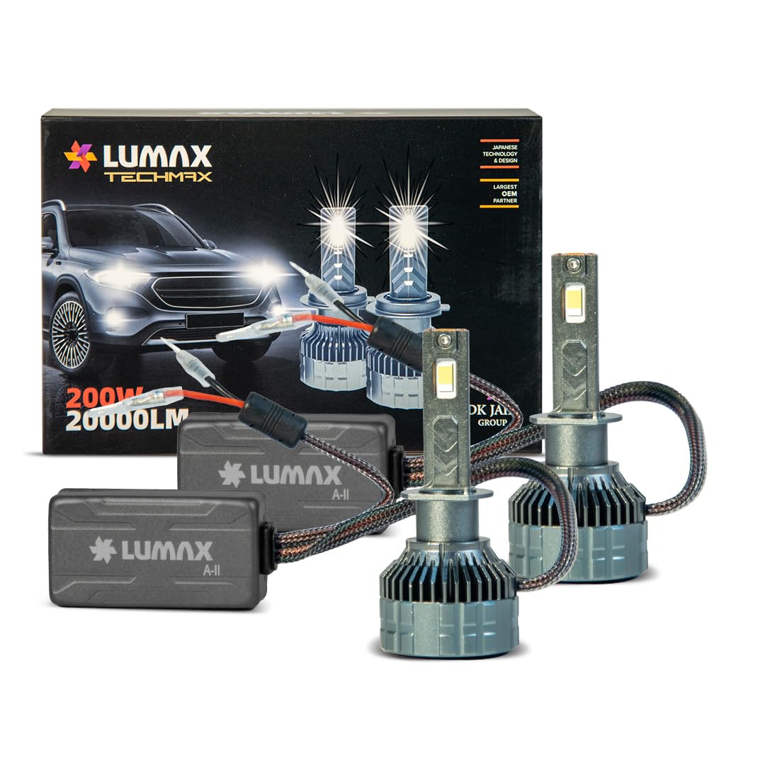Lumax LED Auto Lamp H1 12V, 200W Kit | High Intensity |Safe Beam | IP67 Waterproof | Plug & Play Installation