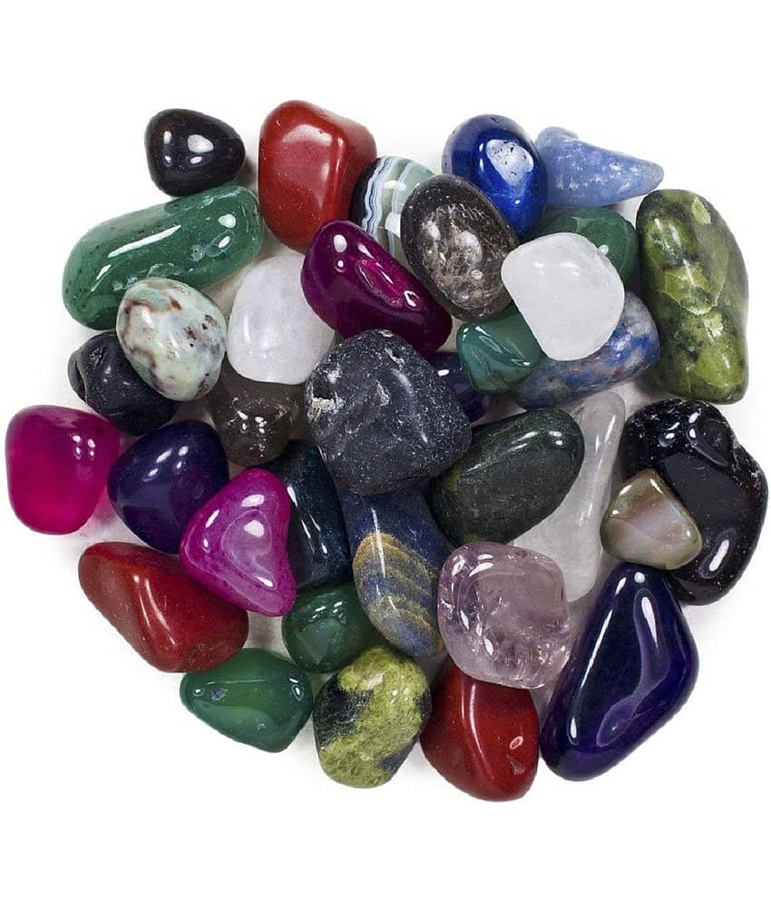 Numeroastro Original & Natural Chakra Tumble Stone | Chakra Stone (30 Pcs) (2 Cms Approx)