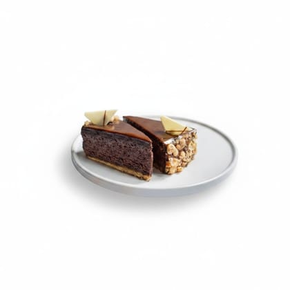 Decadent Chocolate Hazelnut Cake Slices - 200 gm - Two slices of cake