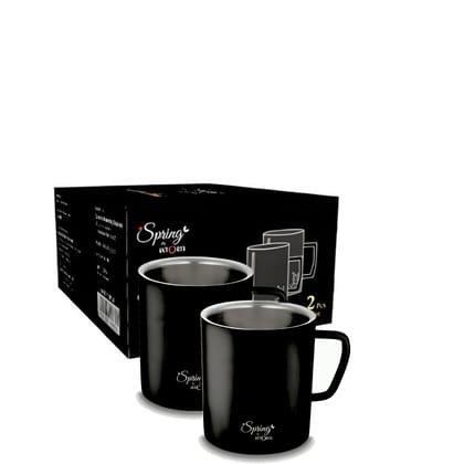 LA'FORTE Premium Double Wall Coffee Mug (Set of 2 Pcs Gold)