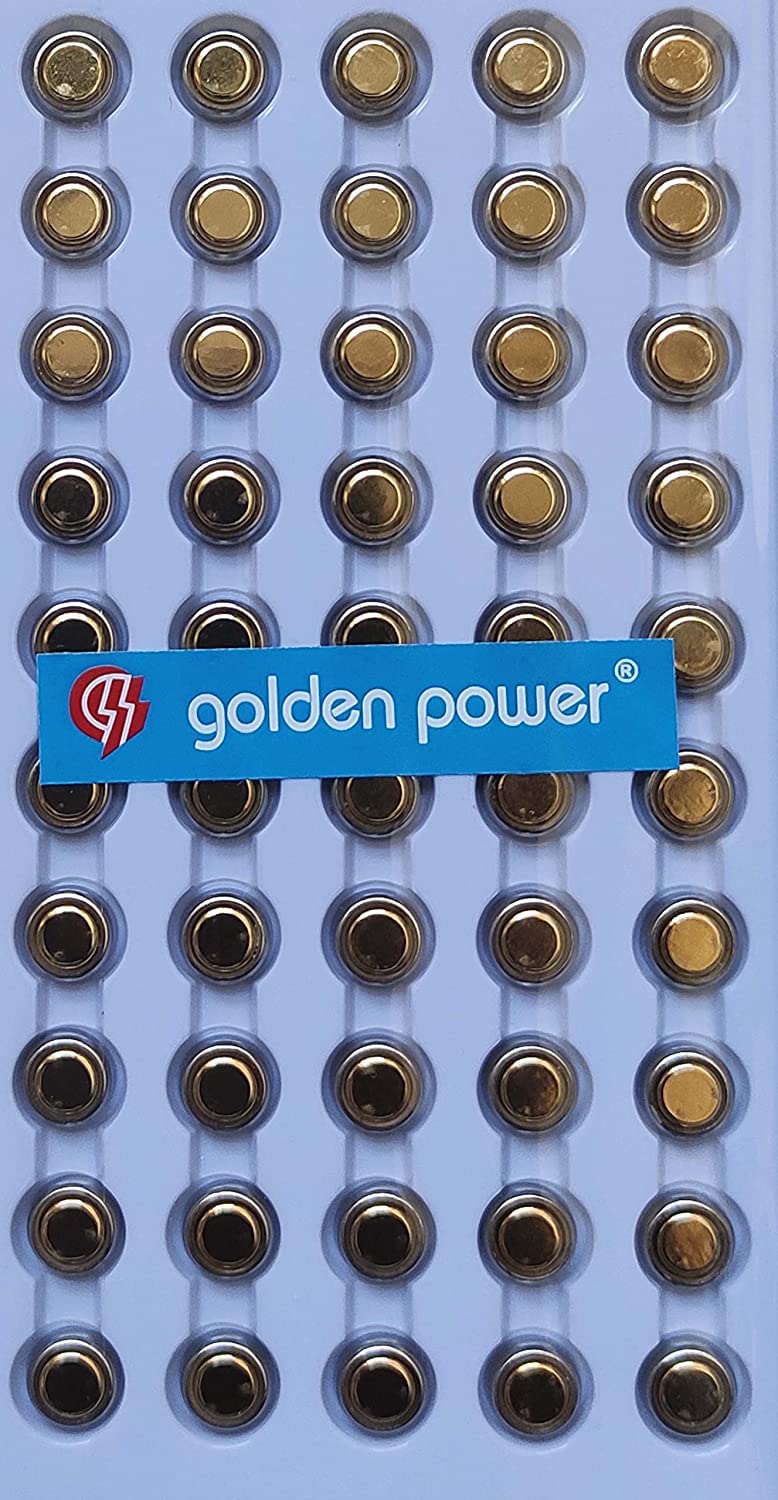 Exelent 50-Pack Sr626sw Universal Watch Battery Cells 364A, 376, 377A, SR626SW, LR626, 377, LR626, AG4, 1.5V Alkaline Button Batteries -Suitable Small Analog Watches (Pack of 50)