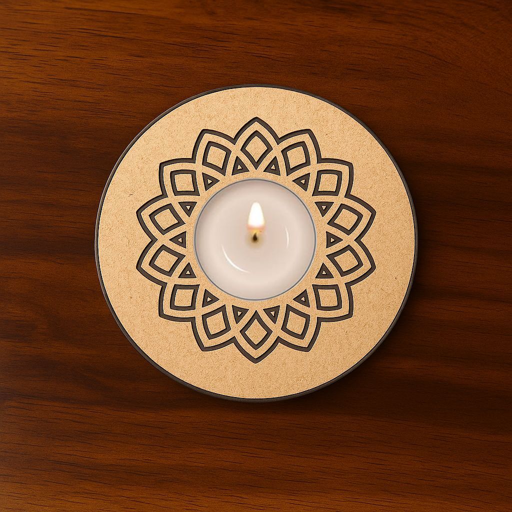 Dbeautify's Round MDF T-Light Candle Holder