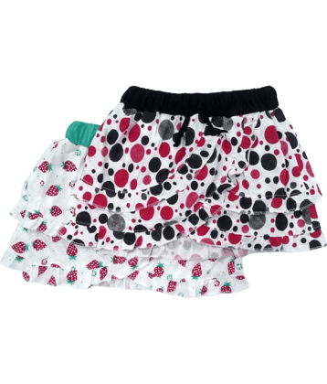 Little Funky Pack of 2 Girls Cotton Straight Skirt ( White )