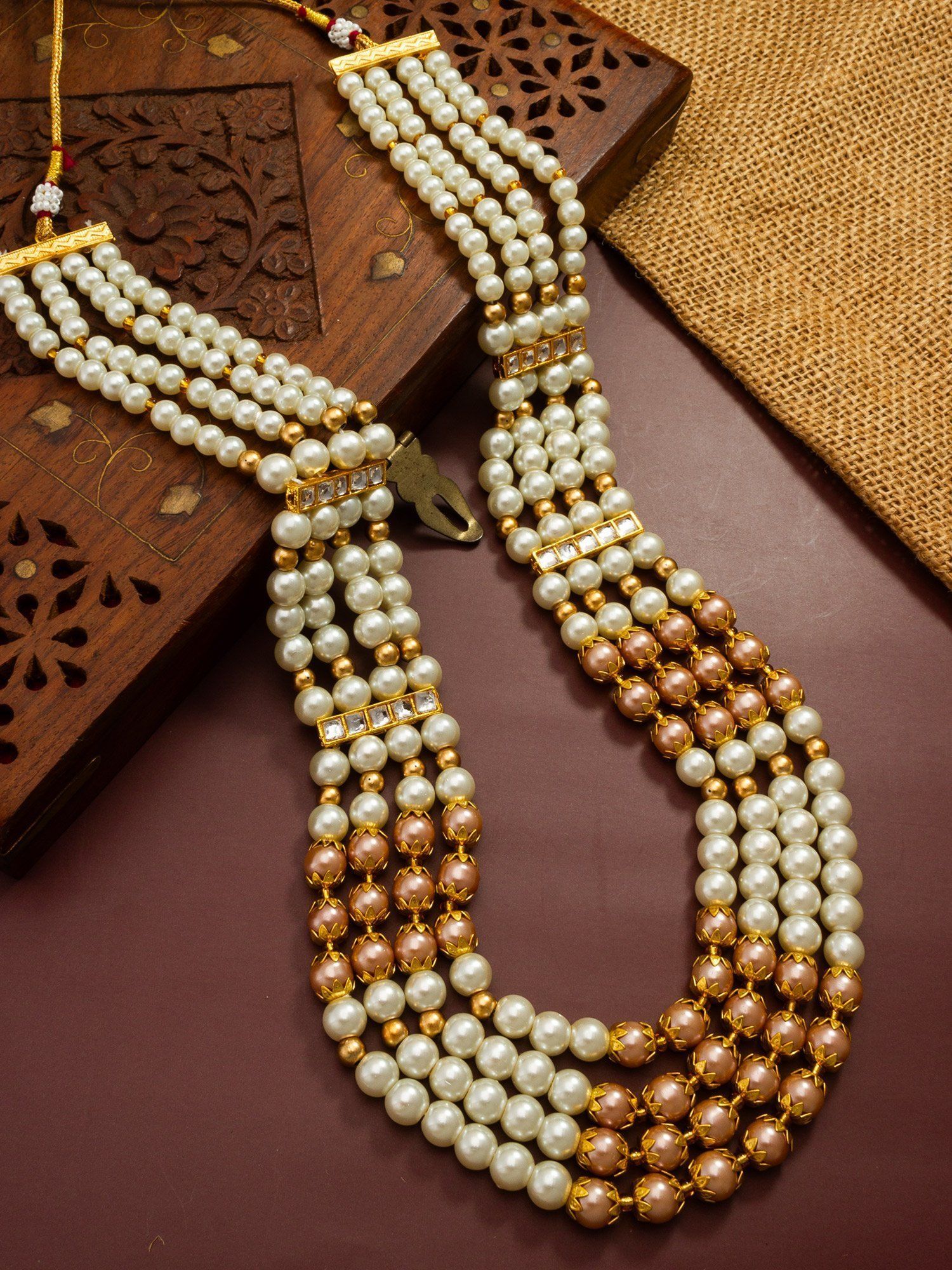 Morison Golden Crown Necklace Set Royalty in Every Detail
