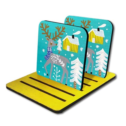 Scandinavian Art on Square Coasters with Stand DIY Kit by Penkraft