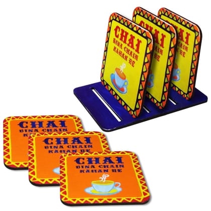Pop Art on Square Tea Coasters with Stand DIY Kit by Penkraft