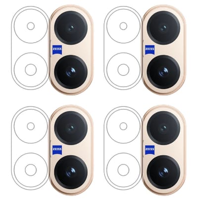ISAAK Back Camera Lens Protector compatible for Vivo V60 5G (Pack of 4) ISAAK Back Camera Lens Protector compatible for Vivo V60 5G (Pack of 4)