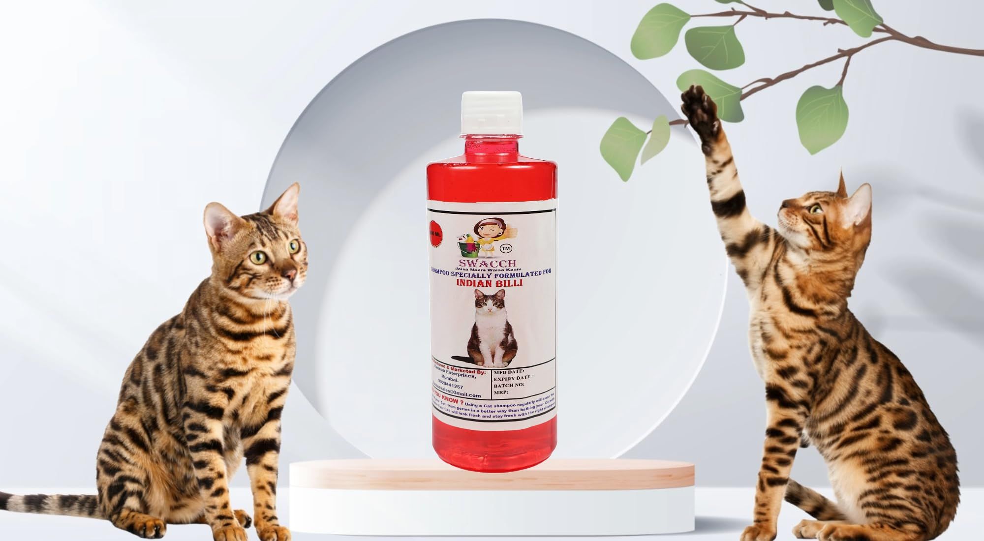 Swacch Shampoo Specially Formulated for Indian Billi (500ml) Jasmine