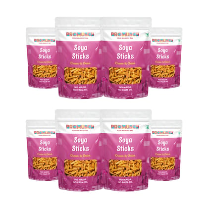 PROMUNCH Soya Sticks - Cream & Onion (Pack  of 8; 30g Each)