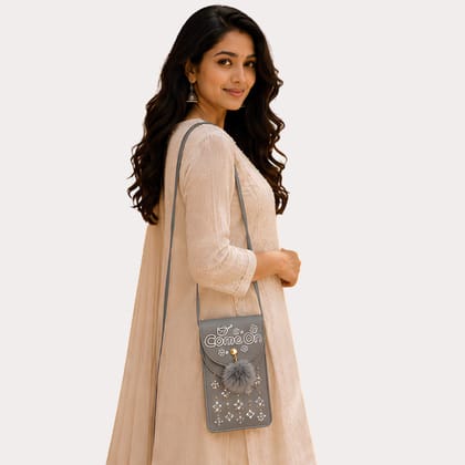 Blush Petal Embellished Mobile Sling Bag Blush Petal Embellished Mobile Sling Bag