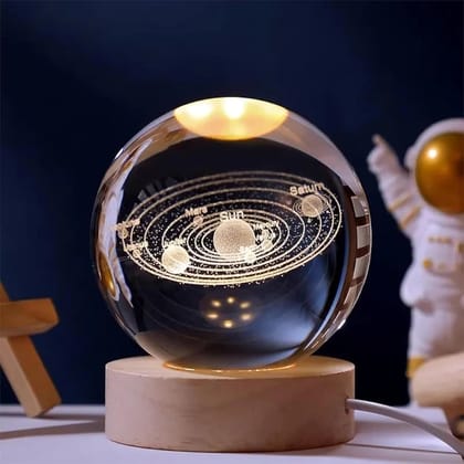 Crystal ball Crystal Planet Night Light Laser Engraved Solar System Globe Astronomy Birthday Gift Home Desktop Decoration
