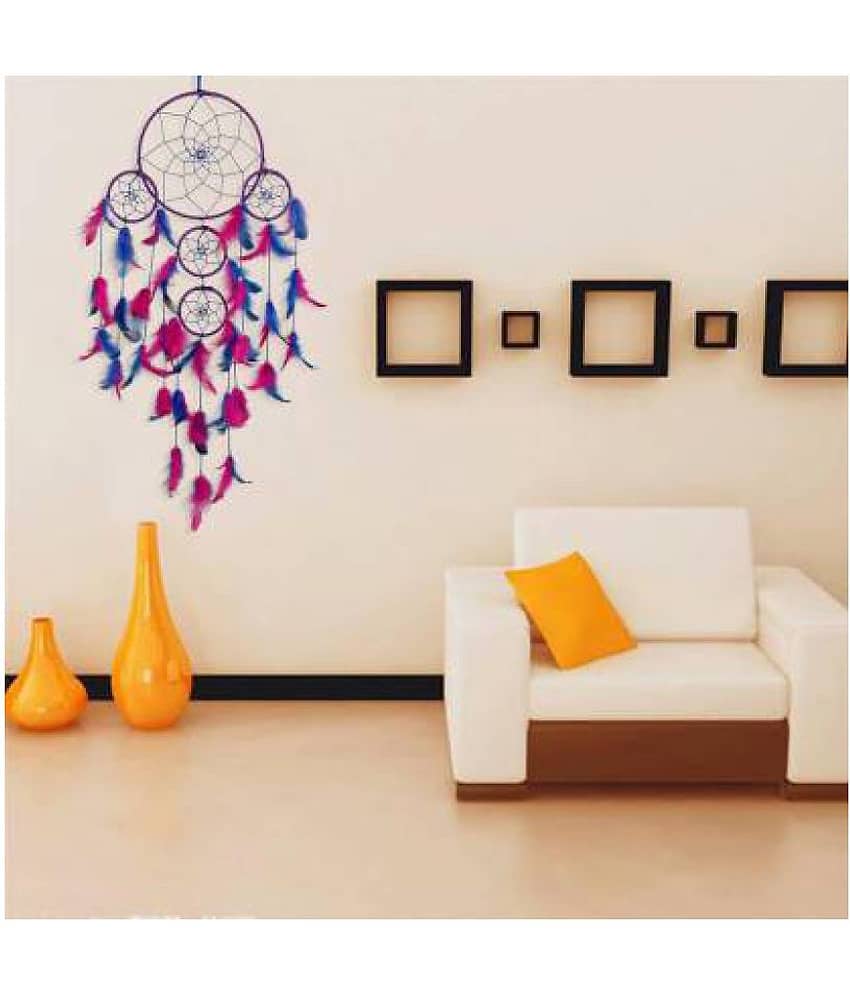 Lucky Traders Feather Multicolour Dream Catcher - Pack of 1 ( X cms )