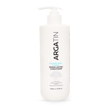 Argatin Keratin Repair Lasting Sulphate Free Conditioner | Enriched With Argan Oil & Aloe Vera Extract And Macadamia Seed Oil | Smooth, Shiny & Frizz Free Hair | Unisex 500 Ml