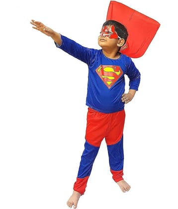 Kaku Fancy Dresses Super Hero Costume -Red & Blue, 5-6 Years, for Boys