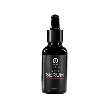 Tatha 5-in-1 Serum With Niacinamide, Peptides & Centella Asiatica Plant Stem Cells | Intense Hydration, Anti-Aging, Anti-Acne | Non-Greasy & Gentle on Skin | For All Skin Types | Derma Tested | 30ML