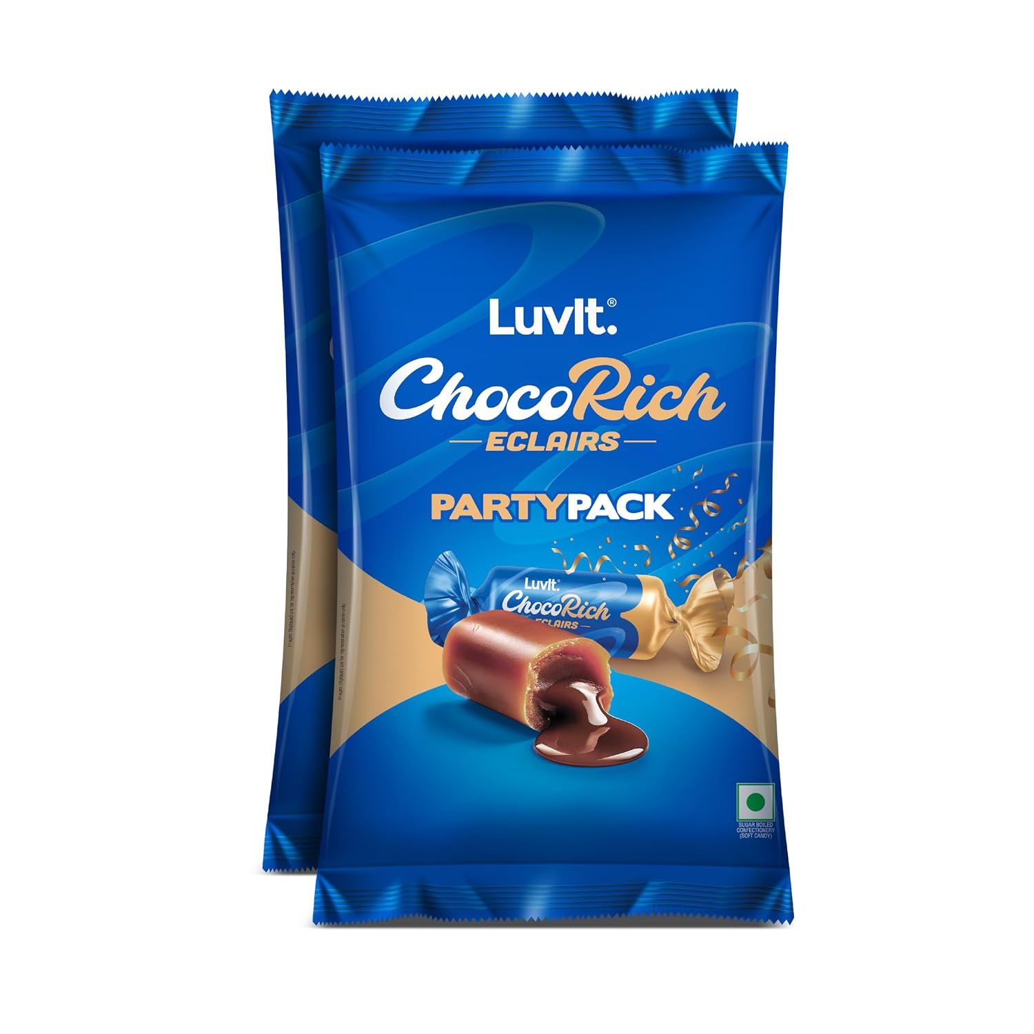 LuvIt. Chocorich Classic Eclairs Chocolate | Birthday Party Pack | Pack of 2-390g Each