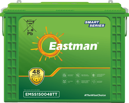 Eastman EMSS150048TT | Tall Tubular | 150 AH Inverter Battery |Warranty 48 (24+24) Months for Home & Office