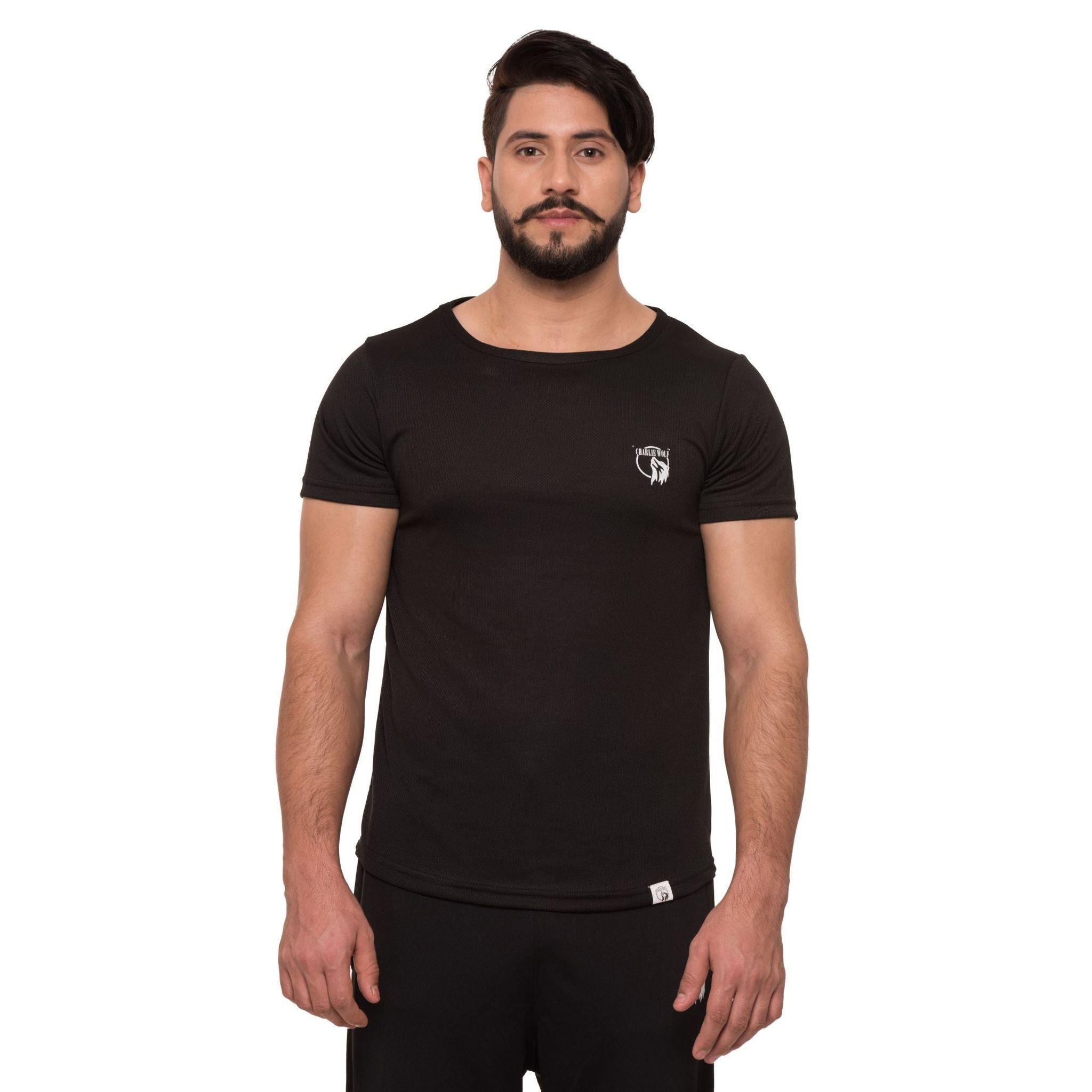 Charlie Wolf Solid Half Sleeve Tshirts
