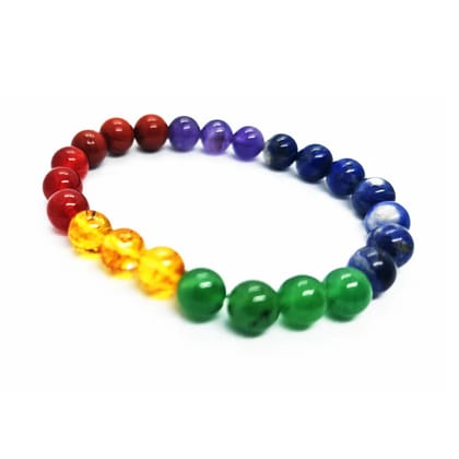 Seven Chakra Bracelet with 8mm Beads Balance, Harmony & Energy Alignment Seven Chakra Bracelet with 8mm Beads Balance, Harmony & Energy Alignment