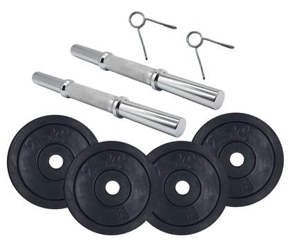 JJ Jonex Dumbbells, Rubber Dumbbells Set, 10Kg Rubber Dumbbell Plates with 28mm 1 Pair Steel Dumbbell Rods with Spring Locks JJ Jonex Dumbbells, Rubber Dumbbells Set, 10Kg Rubber Dumbbell Plates with 28mm 1 Pair Steel Dumbbell Rods with Spring Locks