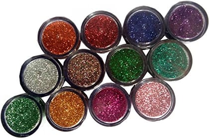 Elecsera Eye Shadow Glitter Powder Set and Nail Art Decoration 4x12= 48 g 48 g (Multicilor)
