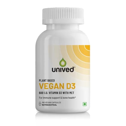 Unived Vegan D3 for Bone Strength, Immunity and Heart Health