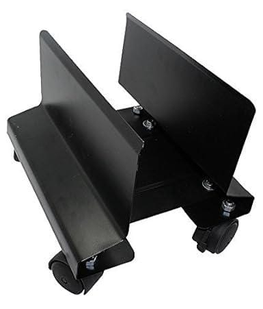 CPU Trolley High Grade Metal CPU Trolley with Caster Wheel, Wheel CPU Holder (Black)
